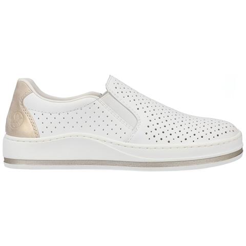 White Casual Closed Sport Shoe Sneakers Pelle Scarpe Donna Bianco Eu 38, M5950-80 - Foto 1