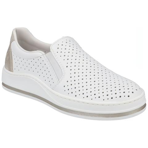 White Casual Closed Sport Shoe Sneakers Pelle Scarpe Donna Bianco Eu 38, M5950-80 - Foto 2