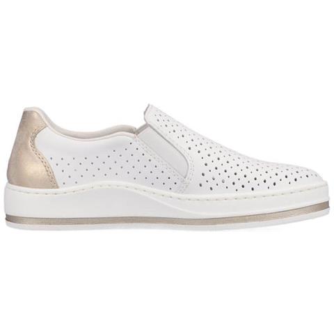 White Casual Closed Sport Shoe Sneakers Pelle Scarpe Donna Bianco Eu 38, M5950-80 - Foto 3