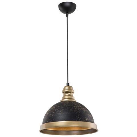 Lampada Da Soffitto Astek Asz1637 Con Paralume In Metallo Nero - Foto 1
