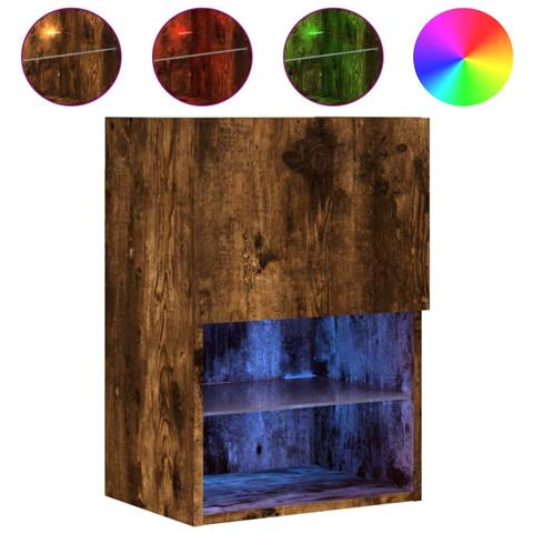 Mobile TV con Luci LED Rovere Fumo 40,5x30x60 cm - Foto 1