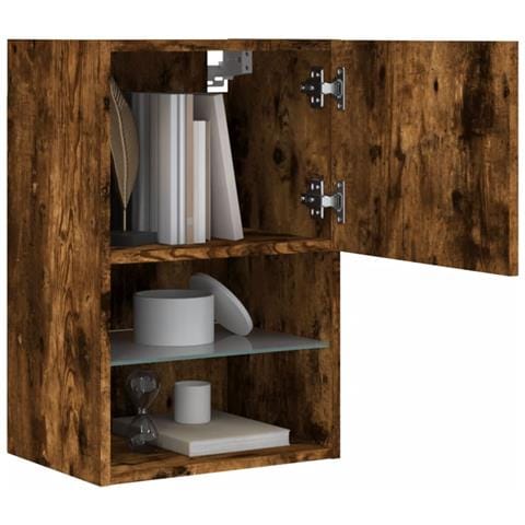 Mobile TV con Luci LED Rovere Fumo 40,5x30x60 cm - Foto 10