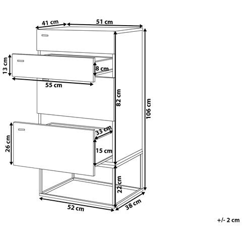 Cassettiera 4 Cassetti Acra Marrone Chiaro - Foto 6
