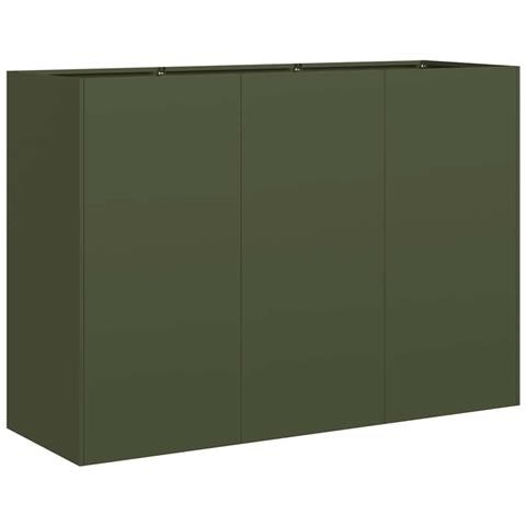 Fioriera Verde Oliva 120x40x80 Cm In Acciaio Laminato A Freddo - Foto 2