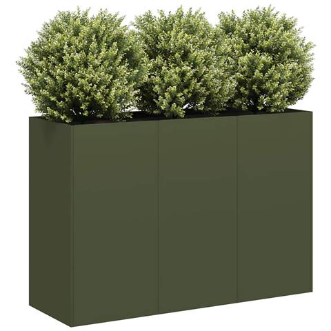 Fioriera Verde Oliva 120x40x80 Cm In Acciaio Laminato A Freddo - Foto 1