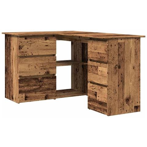 Scrivania Ad Angolo Legno Vecchio 145x100x76 Cm Truciolato - Foto 2