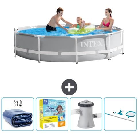 Piscina Fuori Terra - In Giro - 305x305x76 Cm - Grigio - Include Accessori Coordinati Cb14 - Foto 1