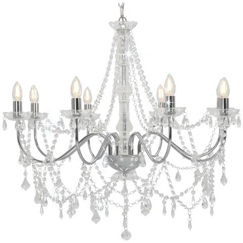 Lusso Casadino - Lampadario Con Perline Argento 8 Lampadine E14 - Foto 2