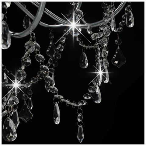 Lusso Casadino - Lampadario Con Perline Argento 8 Lampadine E14 - Foto 7