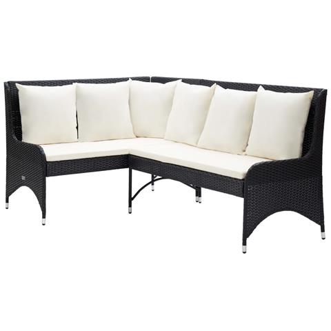 Lusso Casadino -  Divani Angolari Da Giardino 2 Pz In Polyrattan Nero - Foto 2