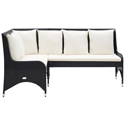 Lusso Casadino -  Divani Angolari Da Giardino 2 Pz In Polyrattan Nero - Foto 1