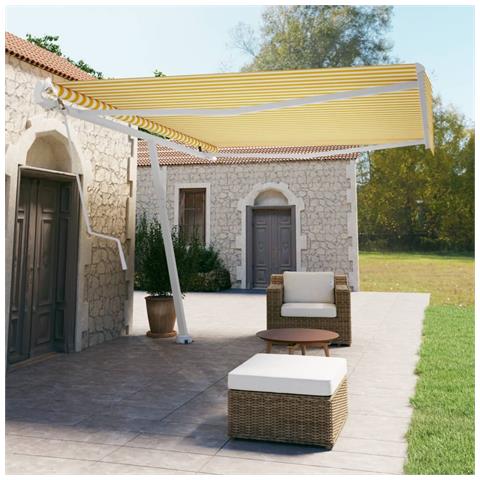 Lusso Casadino -  Tenda Da Sole Autoportante Automatica 500x350 Cm Gialla Bianca - Foto 8