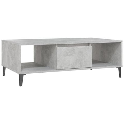 Lusso Casadino -  Tavolino Salotto Grigio Cemento 103,5x60x35cm Legno Multistrato - Foto 1