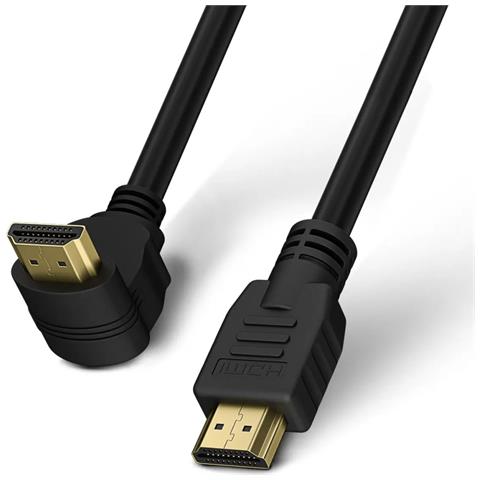 Cavo HDMI High Speed con Ethernet A /A M /M Angolato 90° 1m - Foto 1