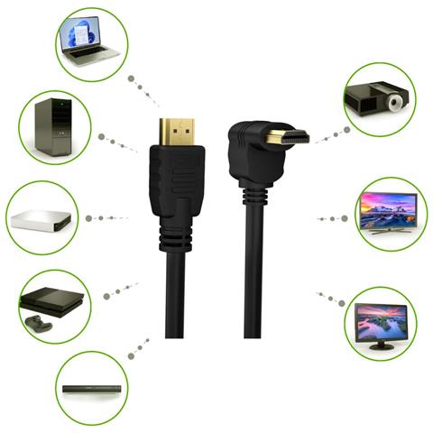 Cavo HDMI High Speed con Ethernet A /A M /M Angolato 90° 1m - Foto 10