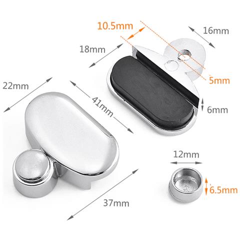 Clip Ovali Argentate Per Specchio Con Viti E Tasselli In Gomma (confezione Da 4) - Foto 2