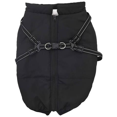 Cappotto Cani con Imbracatura Impermeabile Riflettente Nero L68 - Foto 2