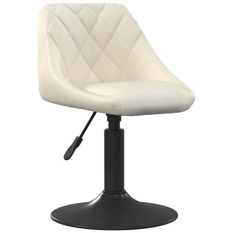 Sedia da Pranzo Crema in Velluto - Foto 1