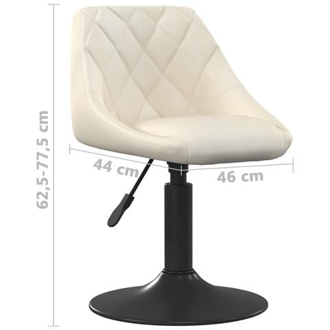 Sedia da Pranzo Crema in Velluto - Foto 7