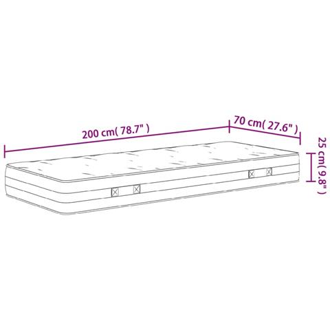 Materasso a Molle Insacchettate Medio Rigido 70x200 cm - Foto 9