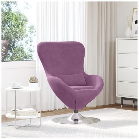 Poltrona Uovo in Velluto Viola - Foto 2