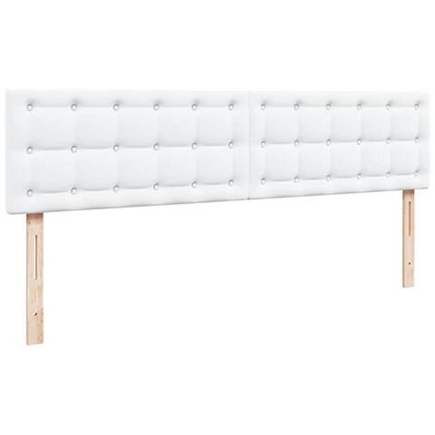 Struttura Letto Pouf con Materasso Bianco 160x200 cm Similpelle - Foto 9