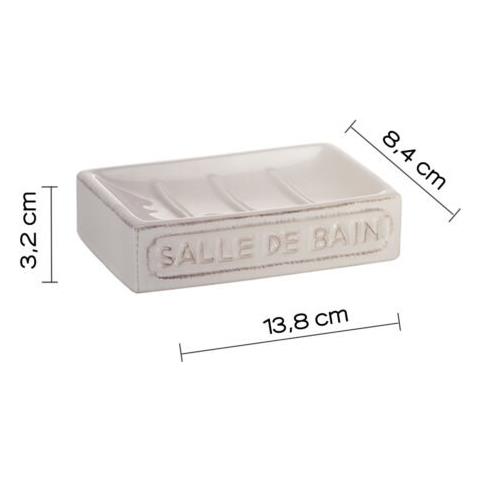 Portasapone D'appoggio In Ceramica Vv11 Serie Vivienne Bianco - Foto 2