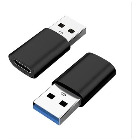 Adattatore Usb 3.0 Maschio A Type-c Femmina Per Trasferimento Dati E Audio Digitale (confezione Da 2) Black - Foto 1