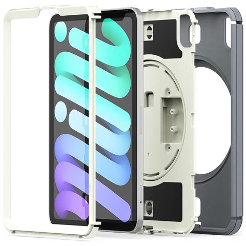 Custodia Per Ipad Mini 6 8.3"" Con Supporto E Tracolla Grigia - Foto 4
