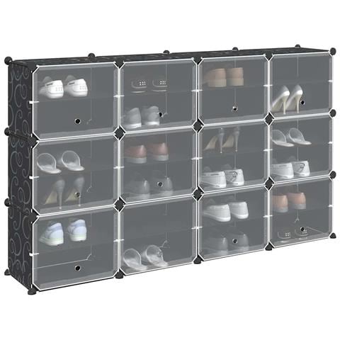 Organizzatore Portaoggetti con 12 Cubi e Ante Trasparenti in PP - Foto 2