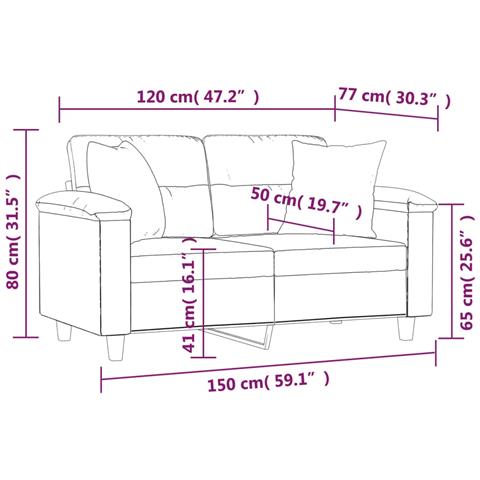 Divano a 2 Posti con Cuscini Rosso Vino 120 cm in Similpelle - Foto 8