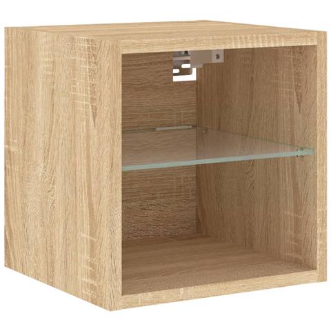 Mobili TV a Muro con LED 4pz Rovere Sonoma Legno Multistrato - Foto 9