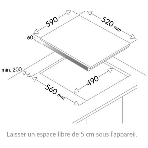 Piano Cottura A Induzione Da 59 Cm Con 3 Fuochi, 6200 W, Nero - Fai3531 - Foto 2