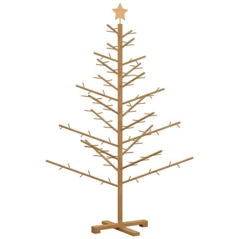 Albero di Natale in legno Marrone 150 cm Legno di pino massello - Foto 1