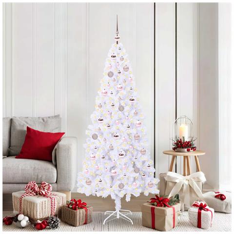 Albero di Natale artificiale Bianco 180 cm PVC e Acciaio - Foto 2