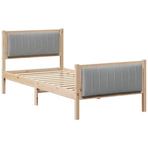 Struttura del Letto Marrone e grigio chiaro 90 x 190 cm - Foto 1