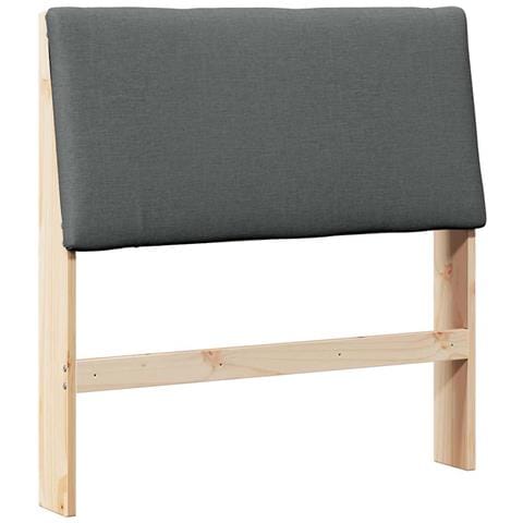 Testiera imbottita Grigio scuro 90 cm Pino massello - Foto 1