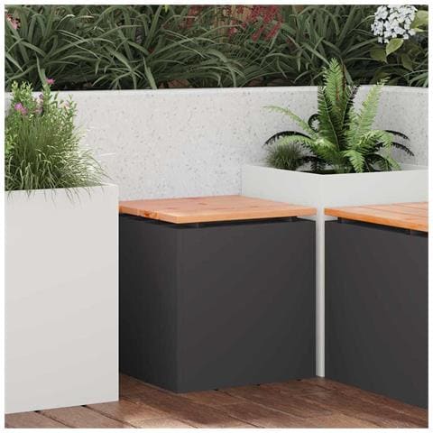 Panchina da giardino Nero 40 x 40 x 43 cm Acciaio - Foto 2