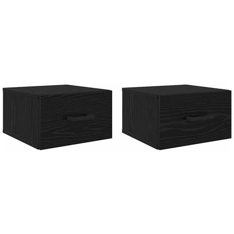 Armadio da Notte con cassetto 2 pcs Rovere nero 35 x 35 x 20 cm - Foto 1