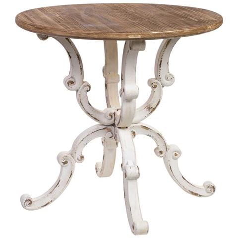 Tavolo Rotondo In Legno Finitura Invecchiata D80x80x79h Cm - Foto 1