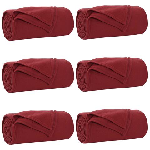 Coperte da Pile 6 pcs Rosso Bordeaux 270 x 240 cm Panno - Foto 1