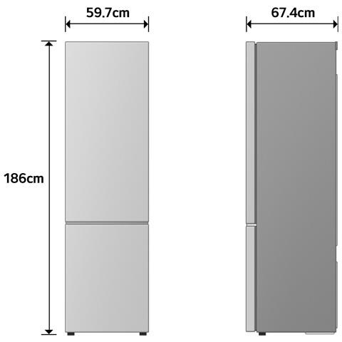 GBBS514CPY Frigorifero combinato Fit & Max 60cm, Classe C, 333L, AI Inverter, Prime Silver - Foto 15