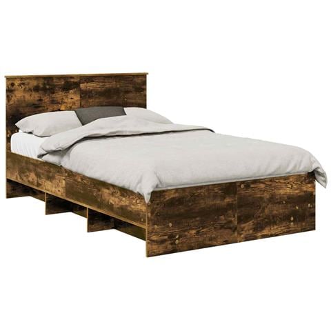 Struttura del letto Rovere fumé 120 x 123 cm Legno multistrato - Foto 1
