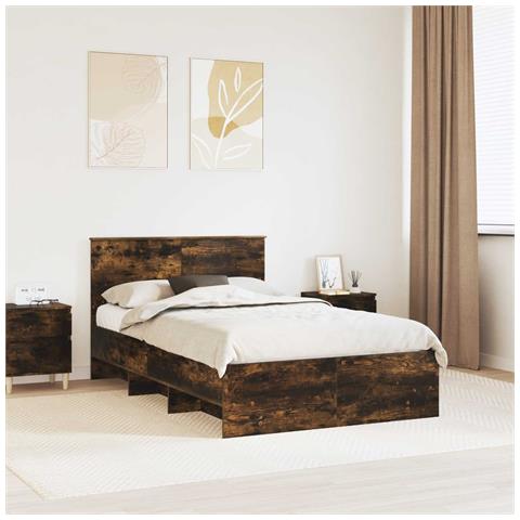Struttura del letto Rovere fumé 120 x 123 cm Legno multistrato - Foto 2