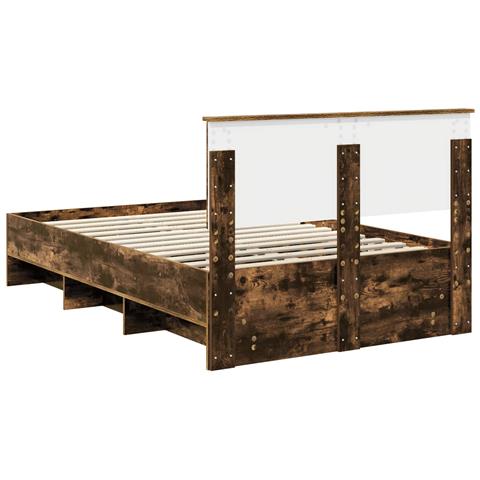 Struttura del letto Rovere fumé 120 x 123 cm Legno multistrato - Foto 9