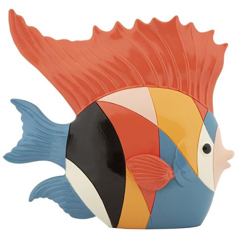Scultura Pesce Rubic In Resina Multicolore Stile Cubista - Foto 1