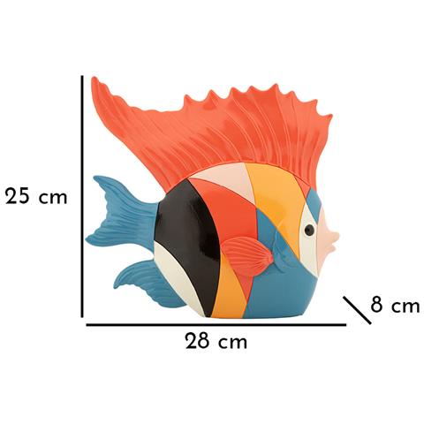 Scultura Pesce Rubic In Resina Multicolore Stile Cubista - Foto 8