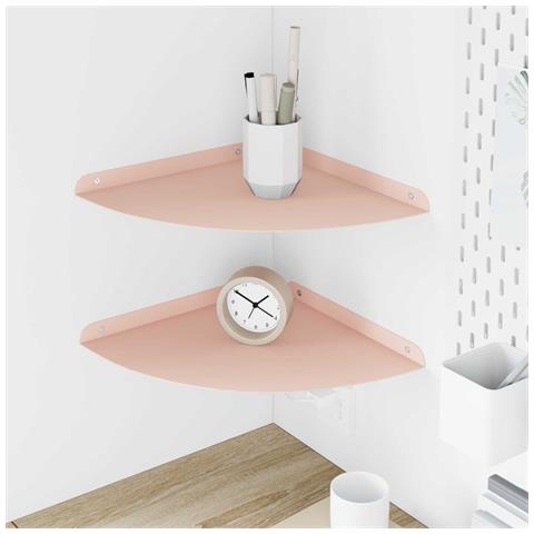 Mensola sospesa con lo scaffale 2 pcs Rosa 30 x 30 x 2 cm - Foto 2