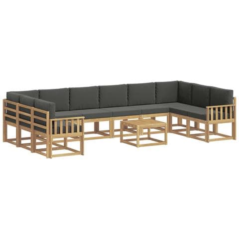 Set di divani da esterno con cuscino 11 pcs Bianco e Antracite - Foto 1