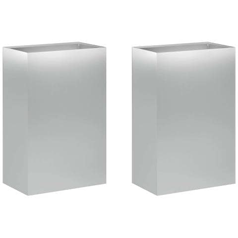 Vaso da giardino 2 pz Argento 40 x 30 x 75 cm Acciaio zincato - Foto 1